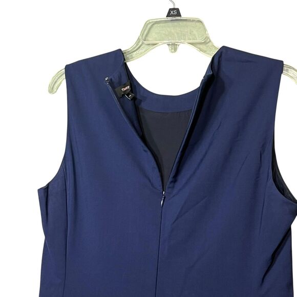Theory Dress Womens 10 Blue Sleeveless Sheath E Gano Wool Blend Office Career - Picture 9 of 11